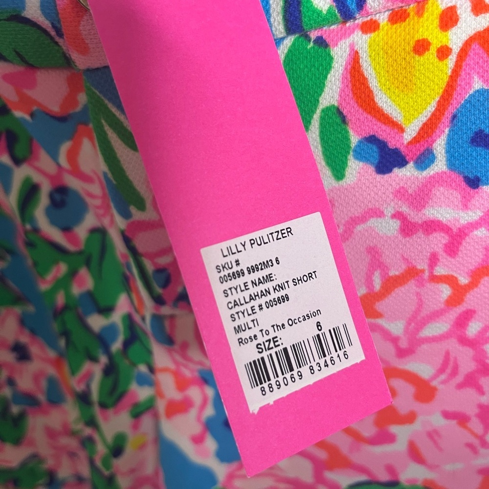 NWT Lilly Pulitzer callahan knit shorts rose to the occasion size 6 - Picture 2 of 3
